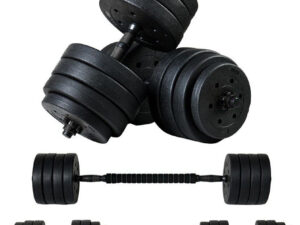 4830_1 🏋️♂️ Hantle Bitumiczne 40 kg Zestaw 4w1 z funkcją sztangi – uniwersalny sprzęt do domowej siłowni